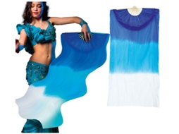 Leque longo azul e branco de 60x140 cm