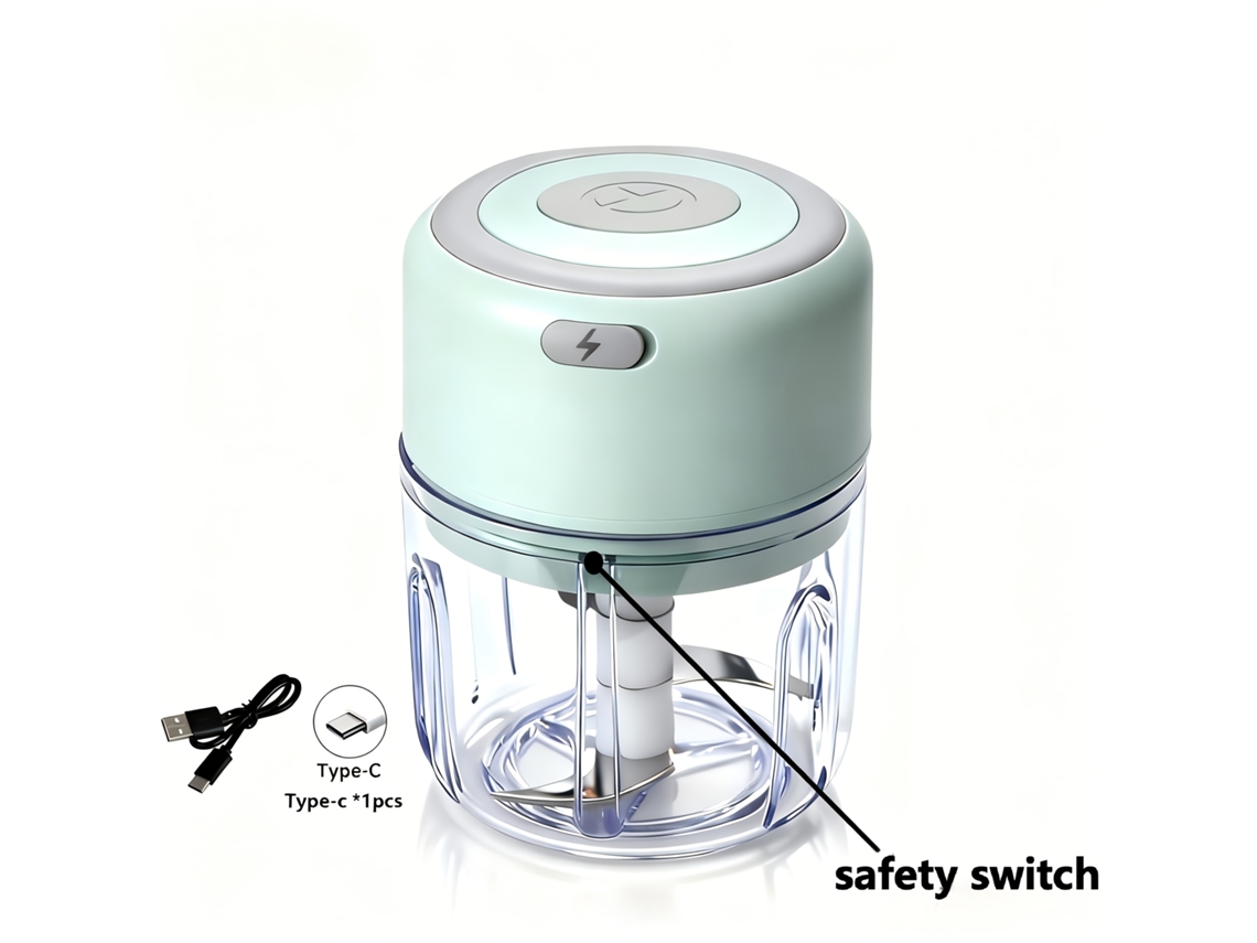 Picador De Alho Elétrico Sem Fio, Mini Processador De Alimentos, Recarregável, Carregamento Usb, Gengibre/cebola, 1600 Rpm, Cjy Verde Oliva