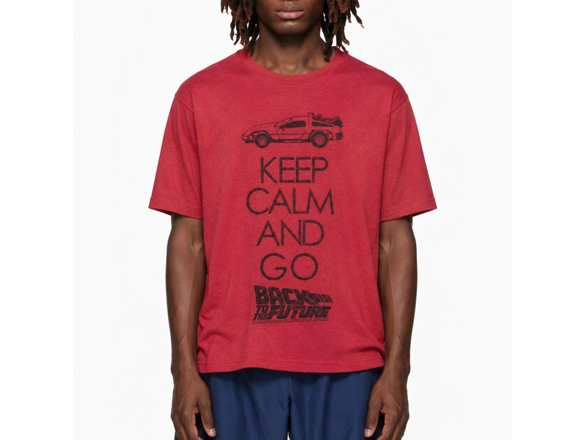 Rockinstone Back To The Future Movie Keep Calm Heather Red Adult T-shirt Size:xxl