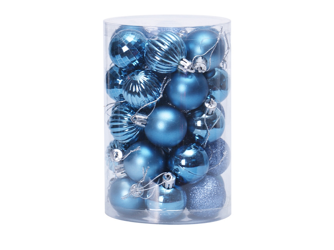 34 Peças 4 Cm Enfeites de Bola de Natal Inquebráveis para Decoração de Festa de Aniversário de Casamento de Árvore de Natal Azul Gelo