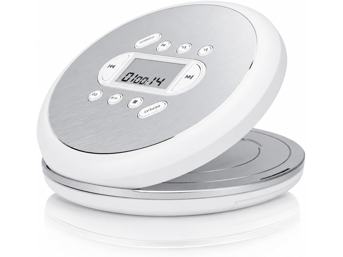 Leitor Cd Portátil Vikye Com Anti-pulos De 60 Segundos, Alimentado Por Bateria/recarregável Com Entrada Para