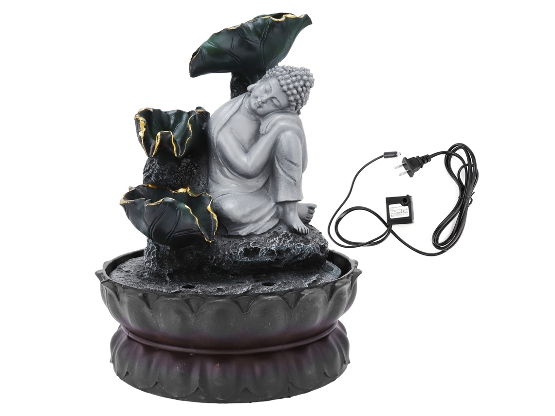 Estátua Buda Dormindo Fontaine Led Decoração Mesa 110v Us