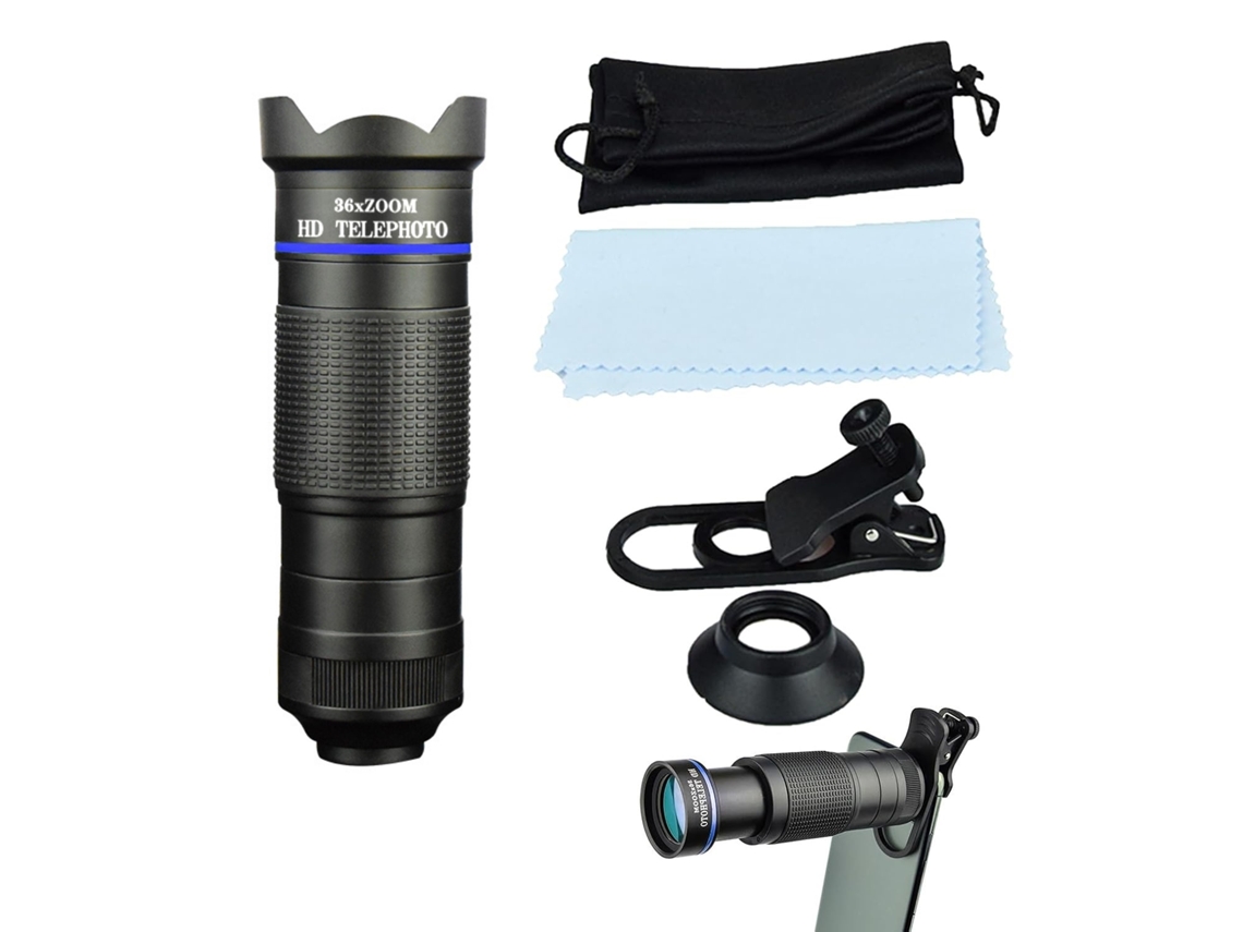 Monóculo Com Lente Para Telefone | Telescópio Monocular Multifuncional De Alta Potência Com Lente De Resolução 4k (preto)