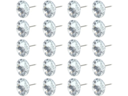 Conjunto De 100 Botões De Cristal Prateados Para Sofás E Cabeceiras Estofadas, Com Pregos De Ferro.