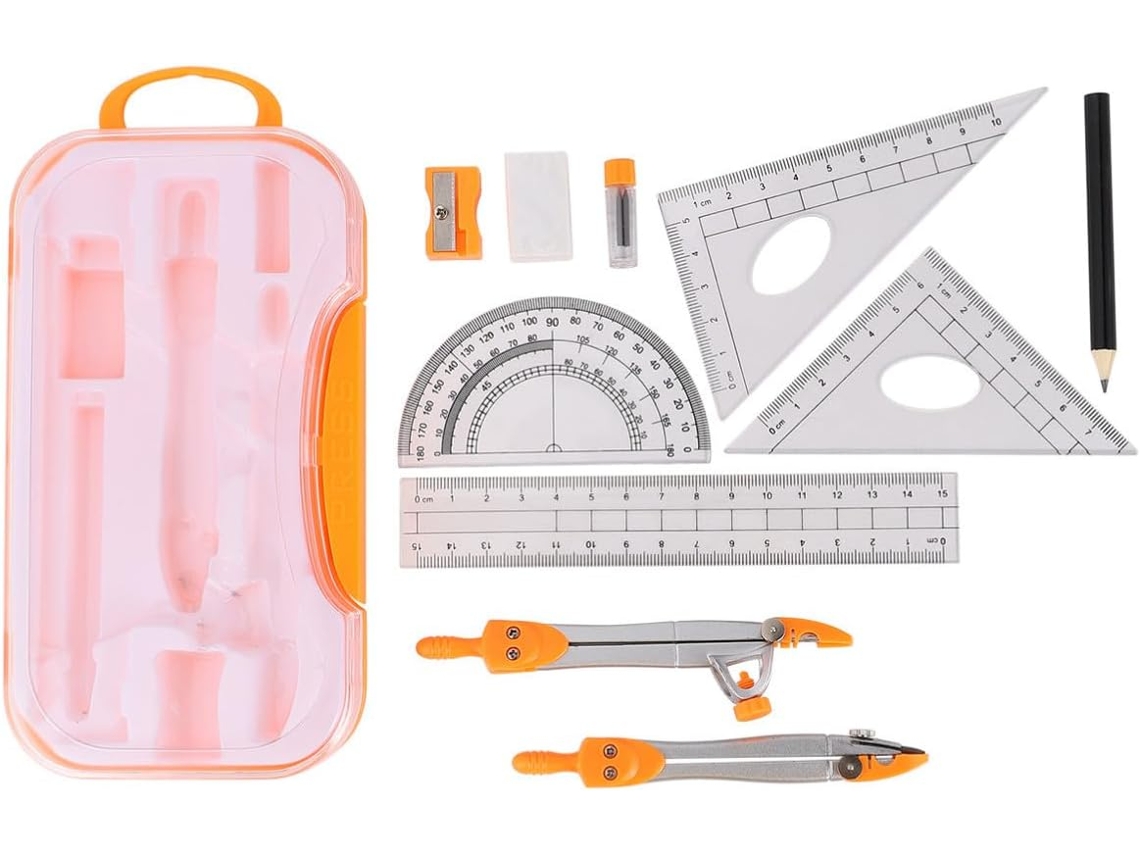 Conjunto De Réguas Geométricas, Instrumento Metal Para Estudantes E