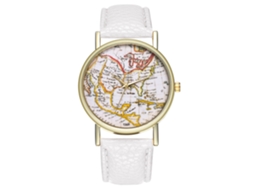 Relógio de Pulso de Quartzo Fashion com Cinto de Couro Elegante e Design Minimalista Branco