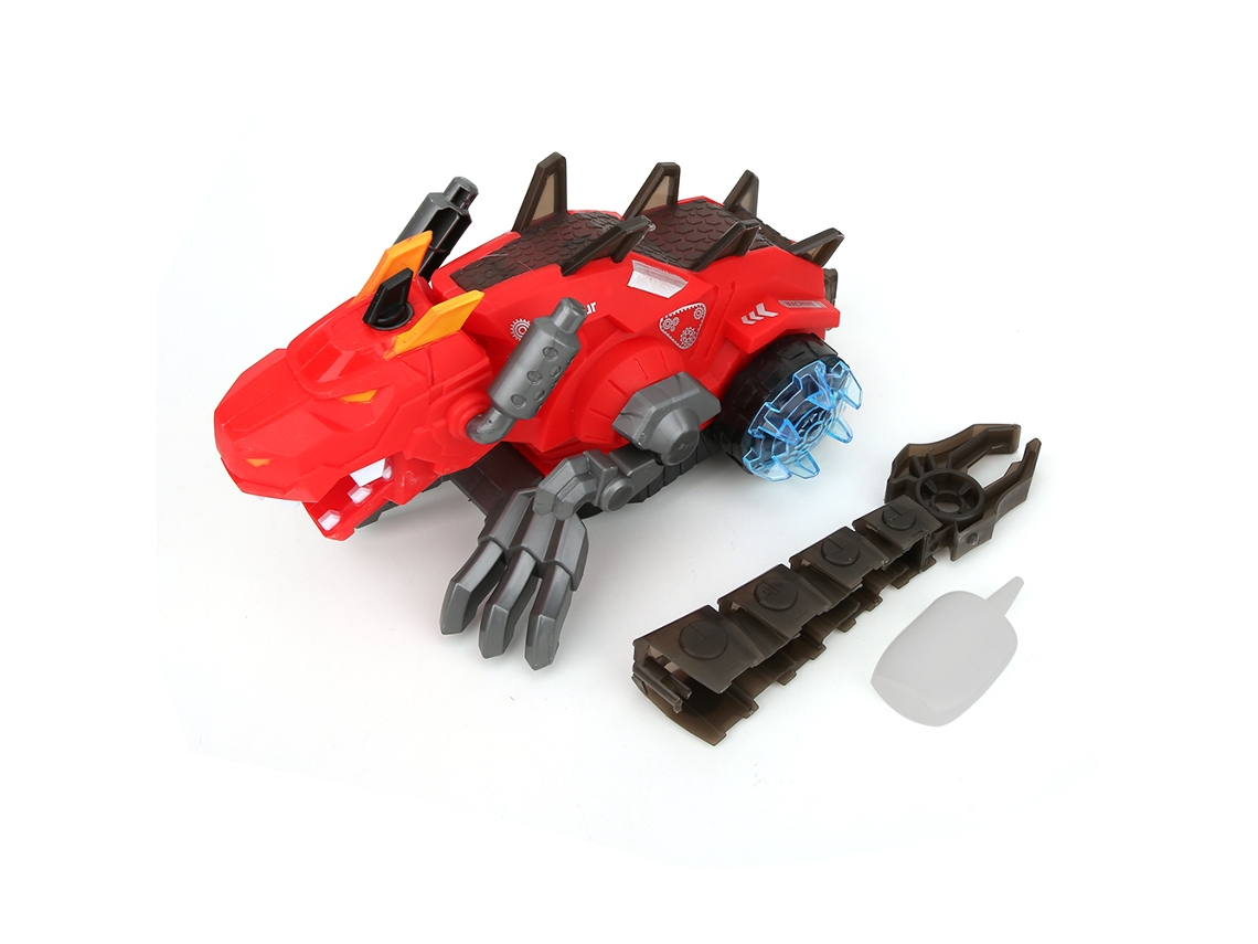 Mali brinquedo Dinossauro Elétrico com Spray Música e Luzes para Crianças Meninos Vermelho