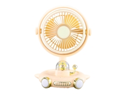 Ventilador de Mesa Pequeno Usb com Luz Amarelo