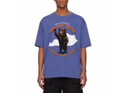 Rockinstone Cocaine Bear Touristy Party Animal Heather Royal Adult T-shirt Size:l