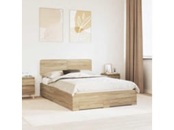 Vidaxl Estrutura Da Cama Com Gaveta Carvalho Sonoma 140 X 190 Cm