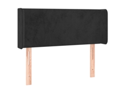 Headboard, Headboards Vidaxl Preto Veludo (103 X 16 X 78/88 Cm)