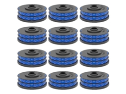 Conjunto De 12 Carretéis De Fio De Corte Rac123 Para Aparadores De Grama Ryobi Rlt6030, Rlt5127, Rlt5027, Rlt4125 E Rlt4027.
