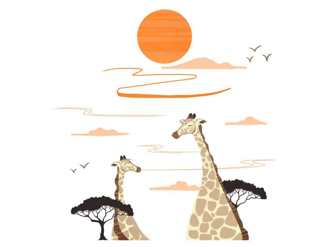 Adesivo De Parede Infantil Girafa Solar Decorativo Para Crianças