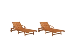 Conjunto de 2 Espreguiçadeiras Madeira de Acácia Maciça MAISON EXCLUSIVE (2x316731)