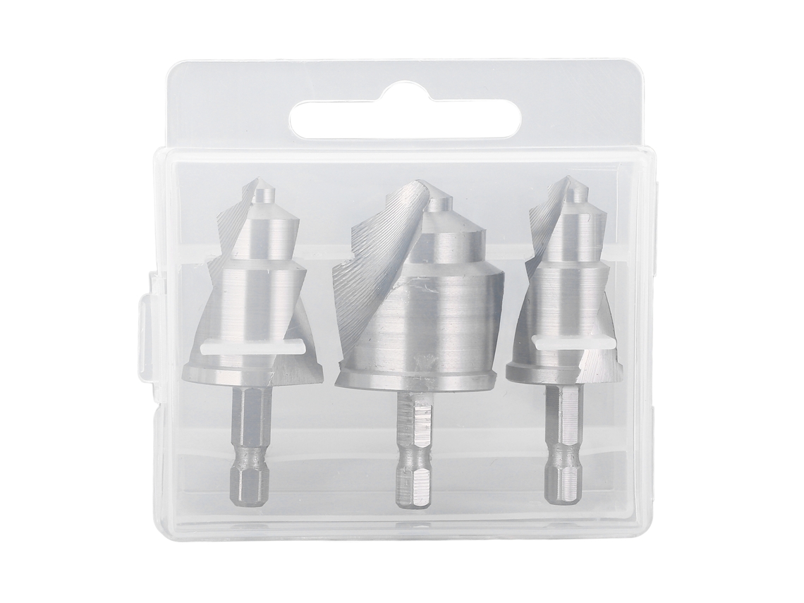 Broca de Elevação YURU, 3pcs, com haste hexagonal 1/4, reamendo escalonado, para tubos de água PVC, PPR, 15-19mm, 18-24mm, 24-31mm