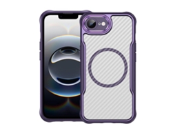 Capa Transparente Para Iphone 16e - Textura De Fibra De Carbono - Magsafe