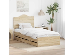 Vidaxl Estrutura Da Cama Com Gaveta Carvalho Sonoma 100 X 200 Cm