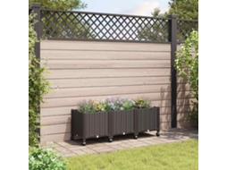 Vidaxl Vaso De Jardim Com Rodas Castanho 120 X 40 X 44 Cm Pp