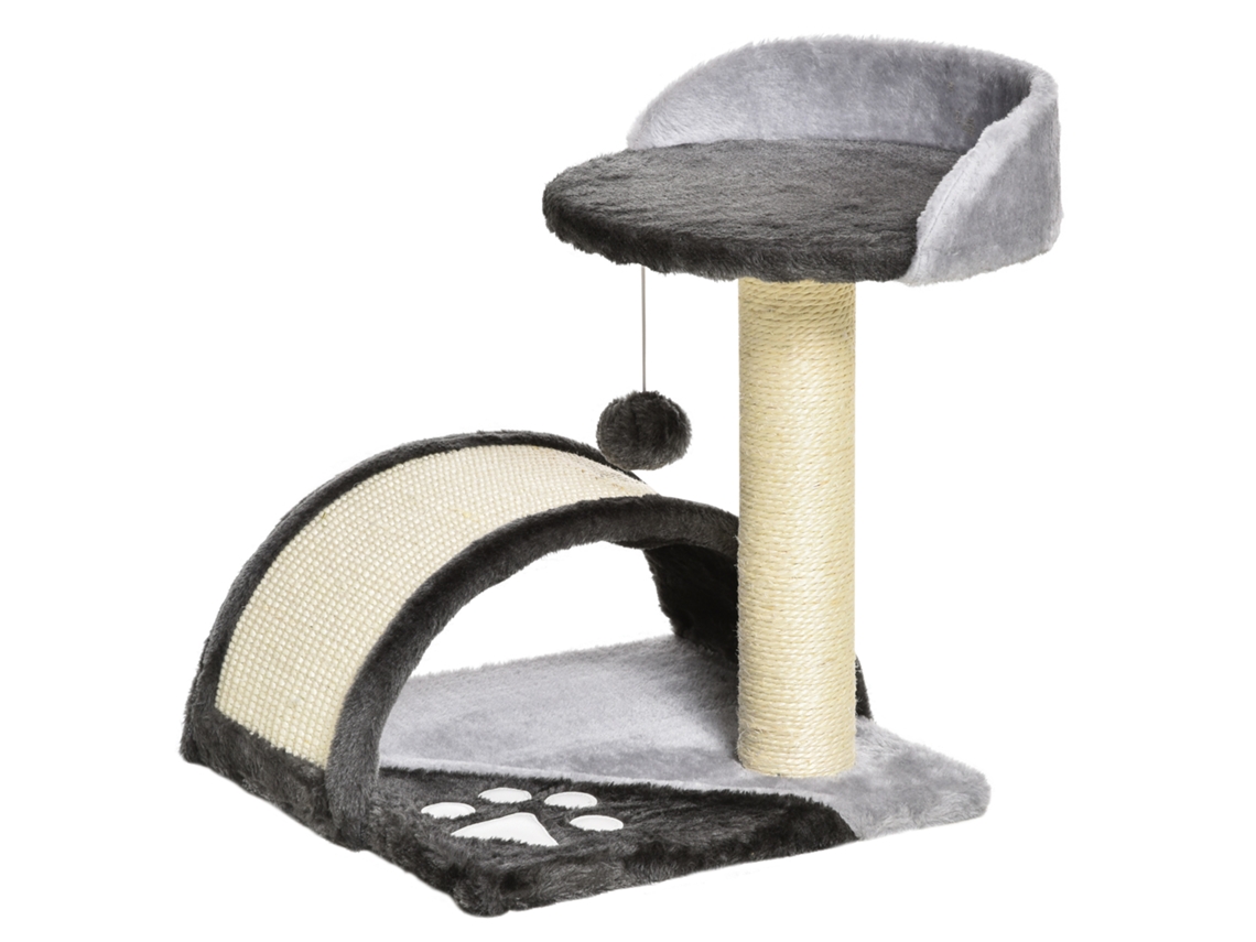 Árvore Gatos 46cm, Sisal Caverna Bola, Carga Até4kg, Escuro Cinza