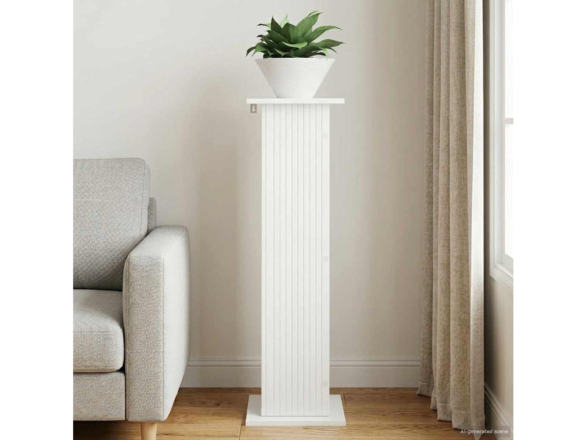 Vidaxl Suporte Para Plantas Branco Brilhante 30,5 X 30 X 100,5 Cm