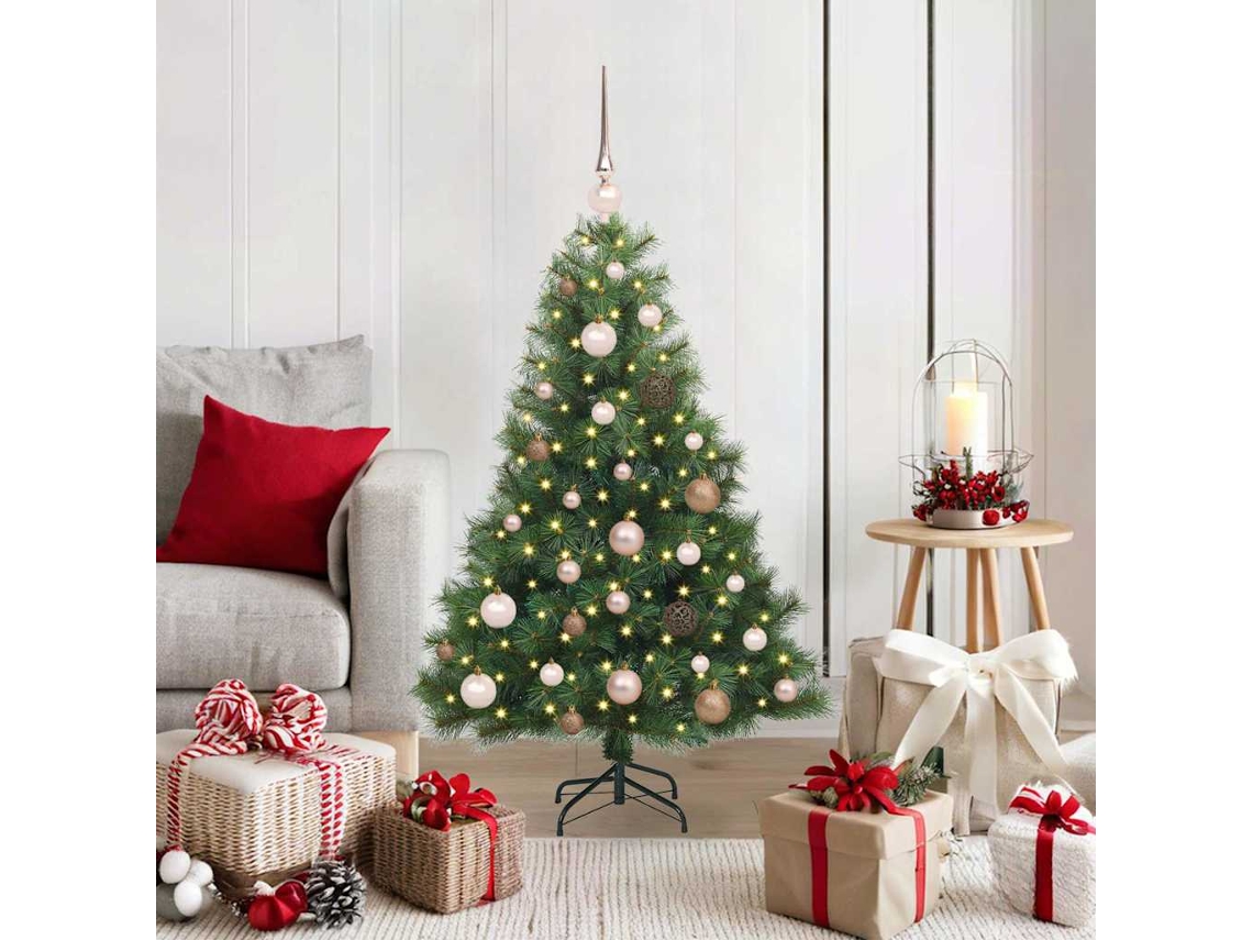 Vidaxl Árvore De Natal Artificial Com 150 Leds Verde 120 Cm Pe E Pvc