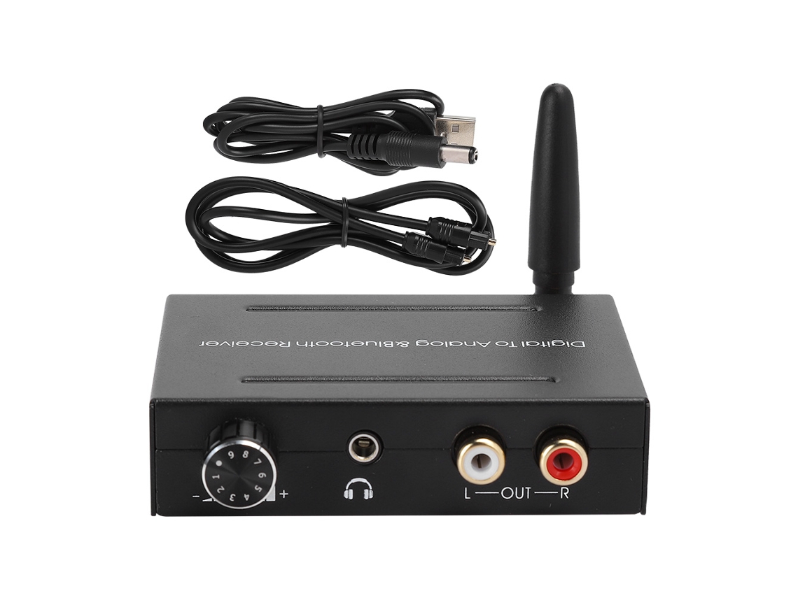 Decodificador De Áudio Com Função De Recebimento Bluetooth, Entradas Fibra Óptica/coaxial E Saídas Rca/3.5mm