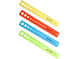 Régua Flexível De Plástico Transparente Zerodeko 30cm Com Escala Clara E Precisa, 4 Peças Leves Para Estudantes
