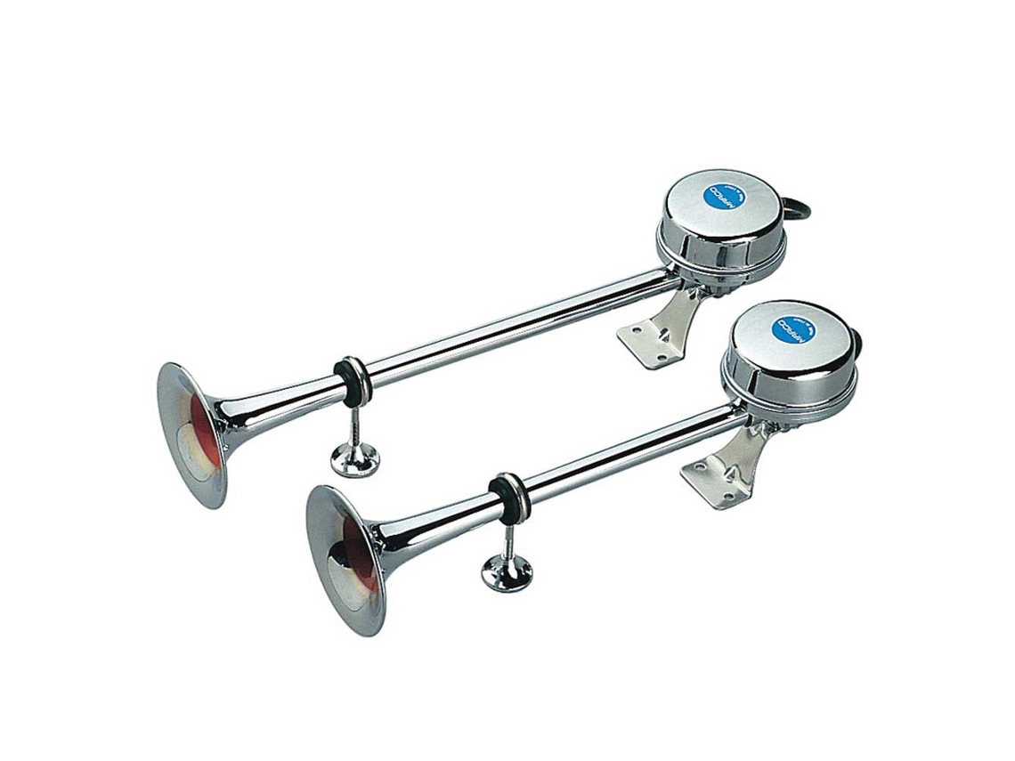 Eletromagnético Buzina Dupla 24V 8A Prateadomarco