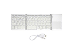 Teclado Bluetooth Dobrável Com 63 Teclas, Ultrafino, Em Metal, Com Touchpad, Compatível Com Windows, Ios E Android, Na Cor Prata. Nostalgia88