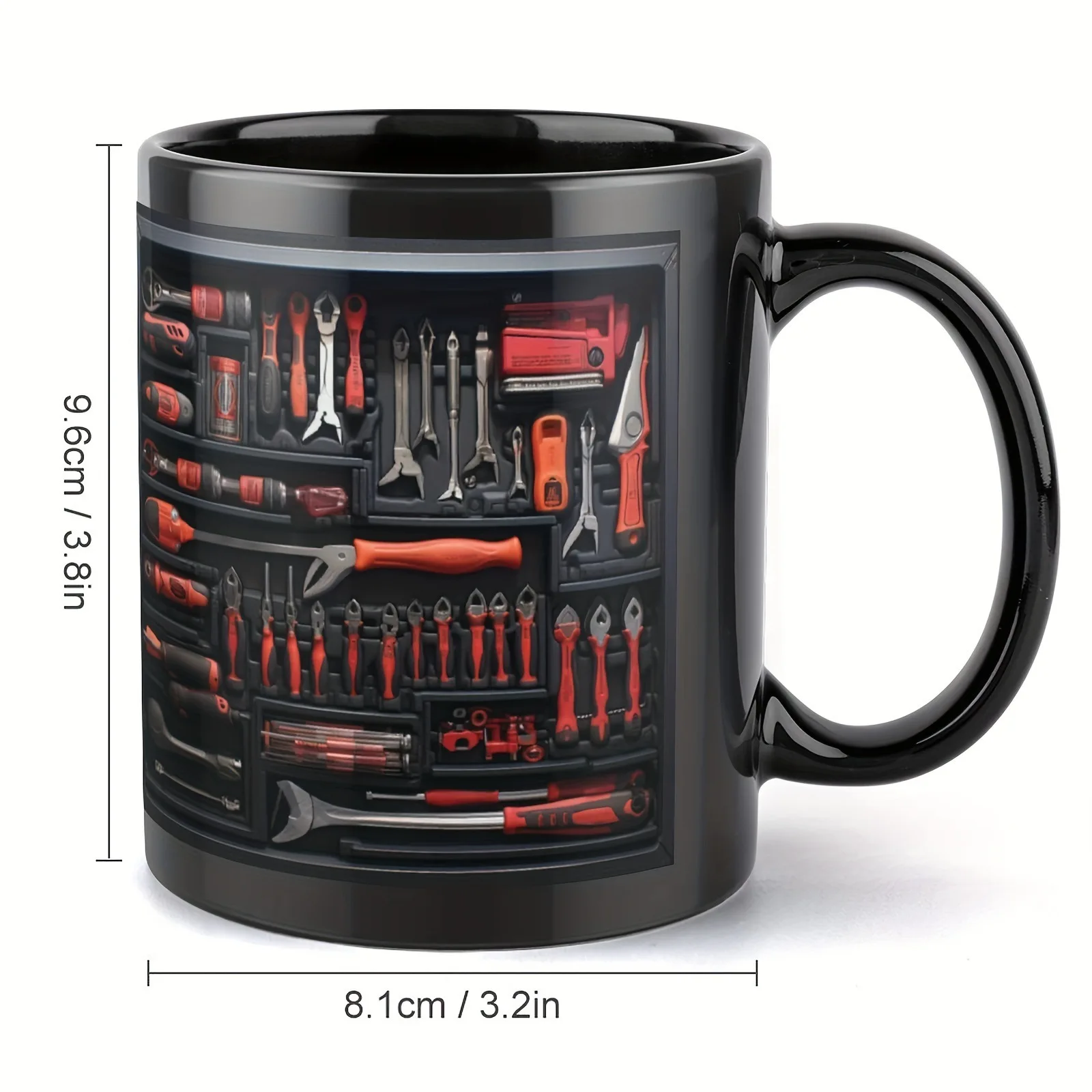 Caneca de Cerâmica 3d Creative Red Toolbox para Café e Chá com Leite MDUG (vermelha, 360ml)
