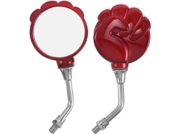 2 Espelhos Retrovisores Laterais Vermelhos Ajustáveis Para Guidões De Motocicletas E Scooters.