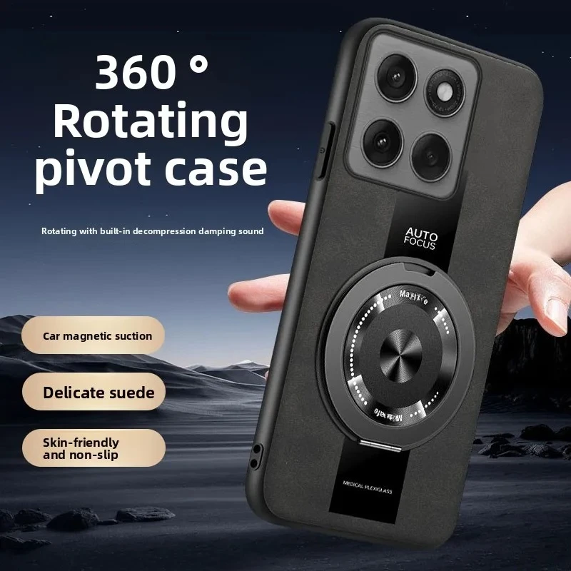 (marrom, Motorola Edge 60 Pro) Capa Retrô Para Celular Em Couro De Cordeiro Pu Com Suporte Magnético Em Anel Para Motorola