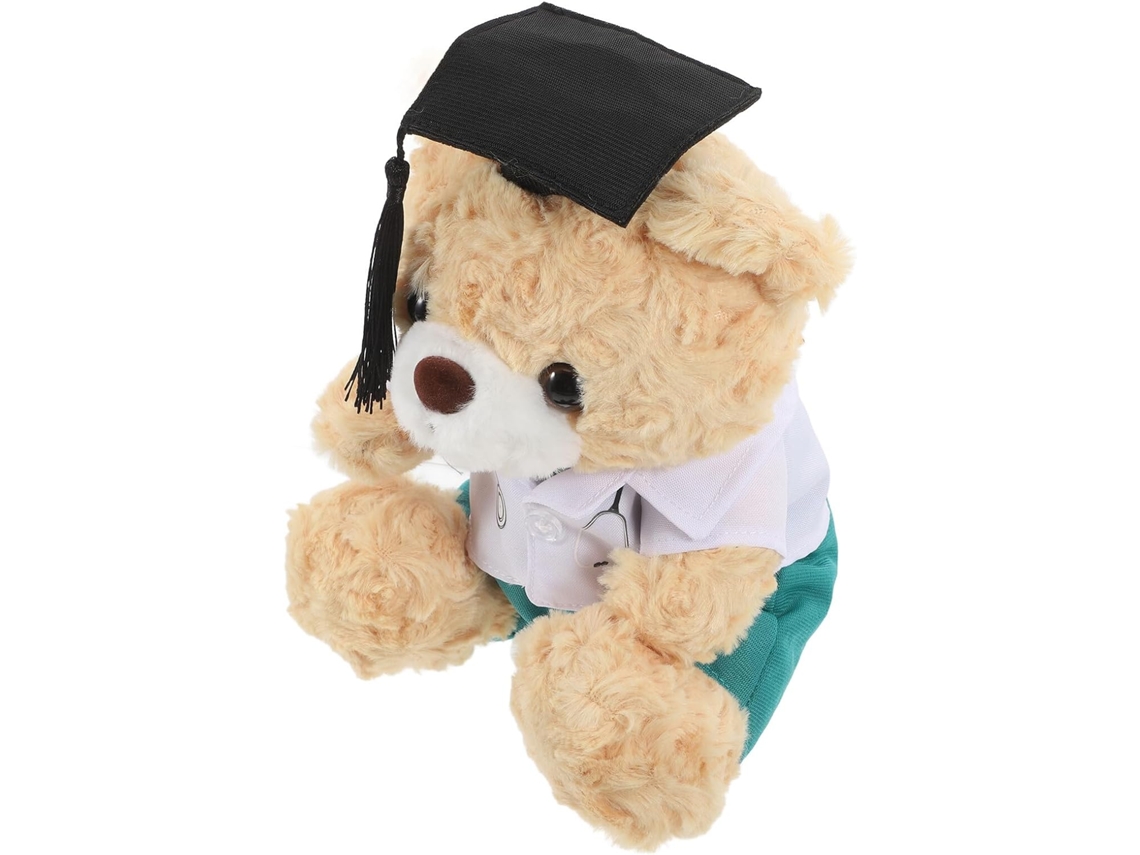 Urso De Pelúcia Médico Formando, Uniforme Verde, Presente Para