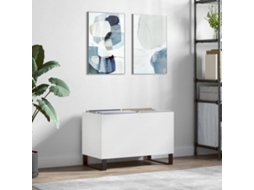 Vidaxl Armário Para Discos 74,5x38x48 Cm Derivados De Madeira Branco