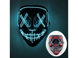 Fantasia De Halloween Máscara Luminosa Demon Slayer Led Máscara De Cosplay Para Homens Mulheres Horror Casa Mal-assombrada Adereços