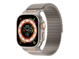 Bracelete Para Apple Watch 46/49/45/44mm - Vitality Coarse Mesh Milan Magnética Cor Titânio
