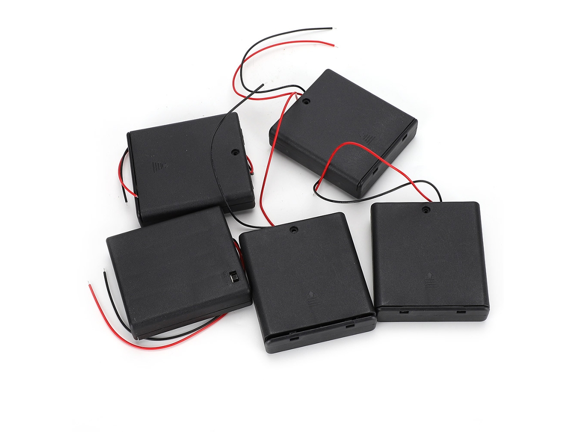 Laxiscreed Suporte Para Pilhas Aa Com Interruptor, Tampa Presa E Fácil De Utilizar