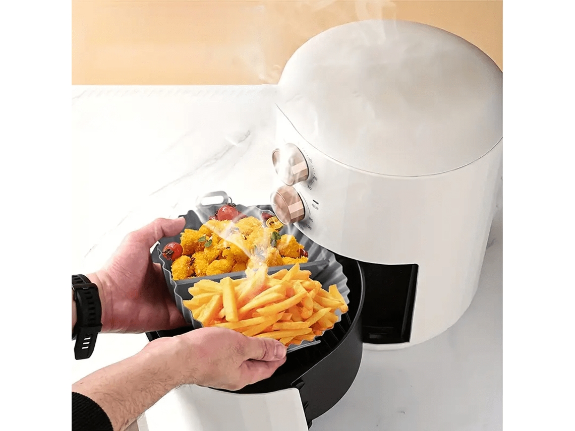 Tapete De Silicone Profissional Para Fritadeira A Ar, Assadeira Antiaderente Extra Grossa Com Divisórias, Próprio Forno 230 °c (450 °f).