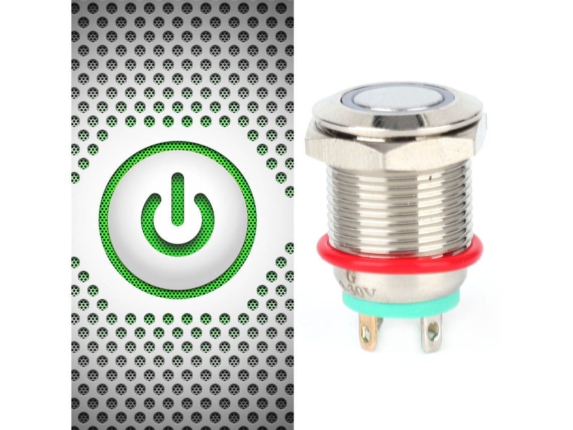 Laxiscreed Interruptor De Botão Com Led E Autorreator Para Eletrodomésticos