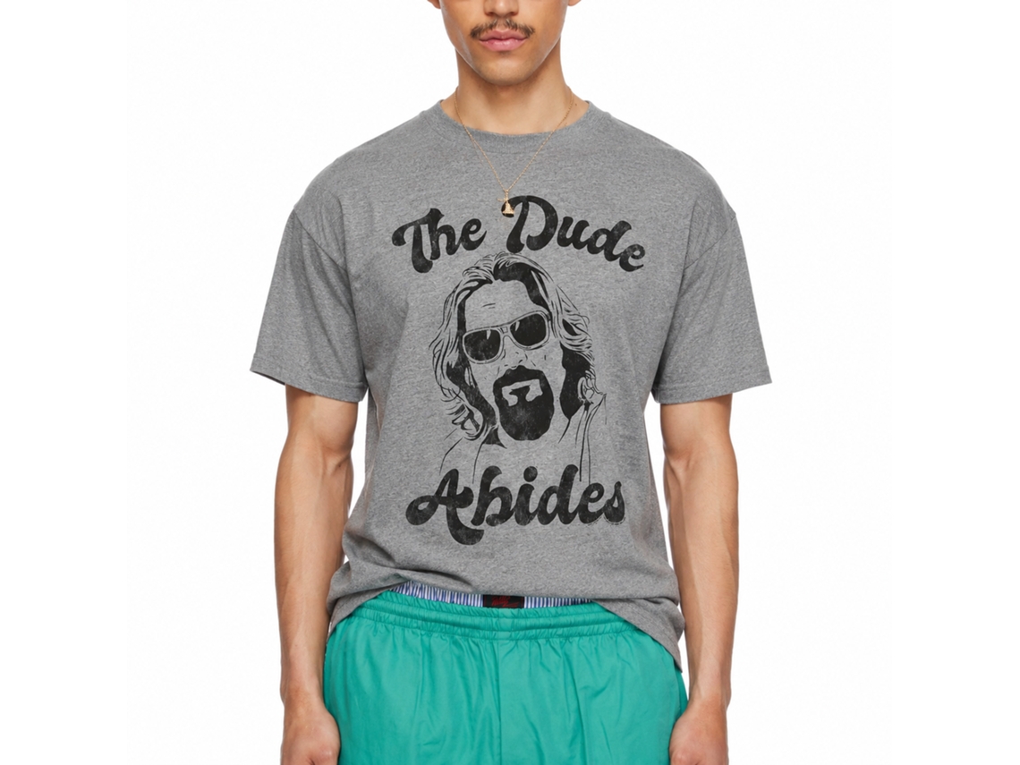 Rockinstone The Big Lebowski The Dude Abides Heather Graphite Adult T-shirt Size:s