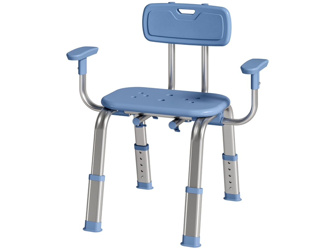 Banquinho De Banquinho Cadeira Ergonómica Com Apoios De Braço, Encosto, Altura E Assento Ajustáveis, Azul