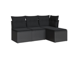 Garden Sofa Set, Garden Sofa Sets Vidaxl Preto Rattan / Vime (n/a)