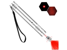 Ponteiro Laser Vermelho, Recarregável de Alta Potência, de Longo Alcance, com Proteção em Forma de Estrela Prata HEXINYIGJLY