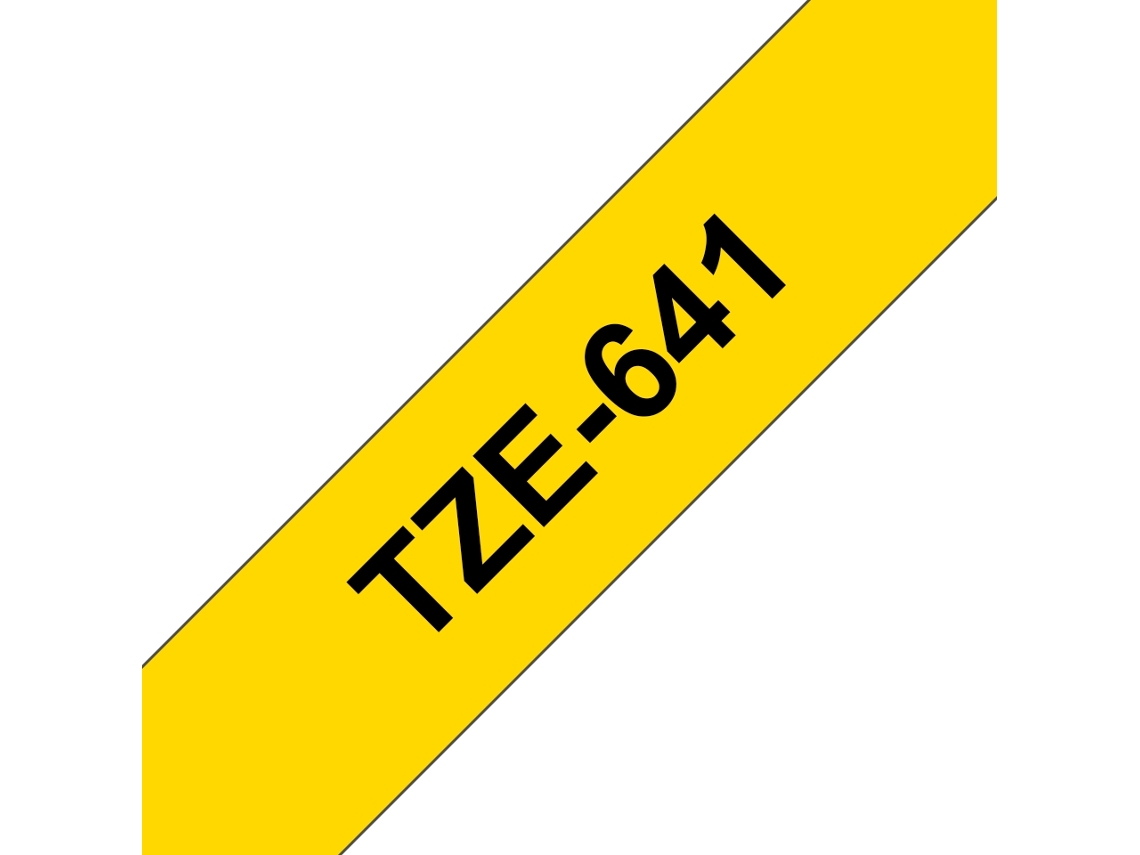 Fita Laminada Compatível Brother Tze641 Texto Preto / Fundo Amarelo 18Mm X 8M