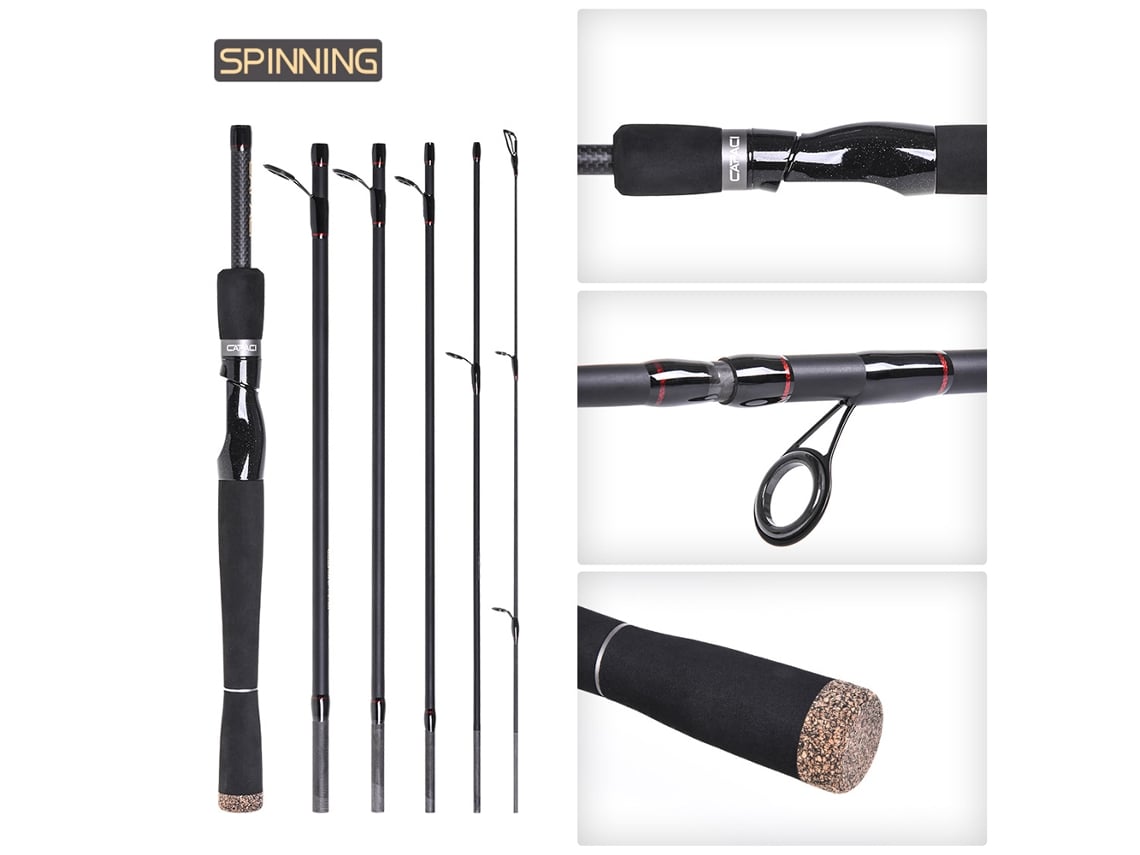 Caña de Pesca Spinning Casting de Carbono MARCA