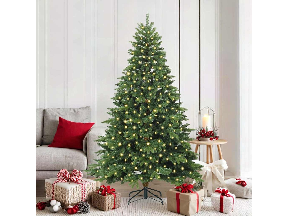 Vidaxl Árvore De Natal Artificial Com 300 Leds Verde 180 Cm Pe E Pvc