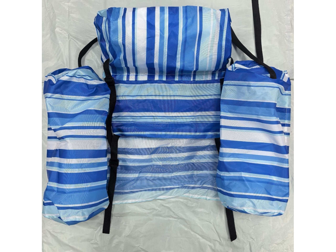 Pacote Com 2: Cadeira Flutuante Inflável Adulto Listrada Azul, Reforçada E Durável. Para Piscina, Praia E Lagos, Lazer No Verão.