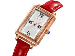Lurelia Relógio Feminino 22,2×37,9×12×225 Mm, Couro, Dourado/vermelho, Impermeável