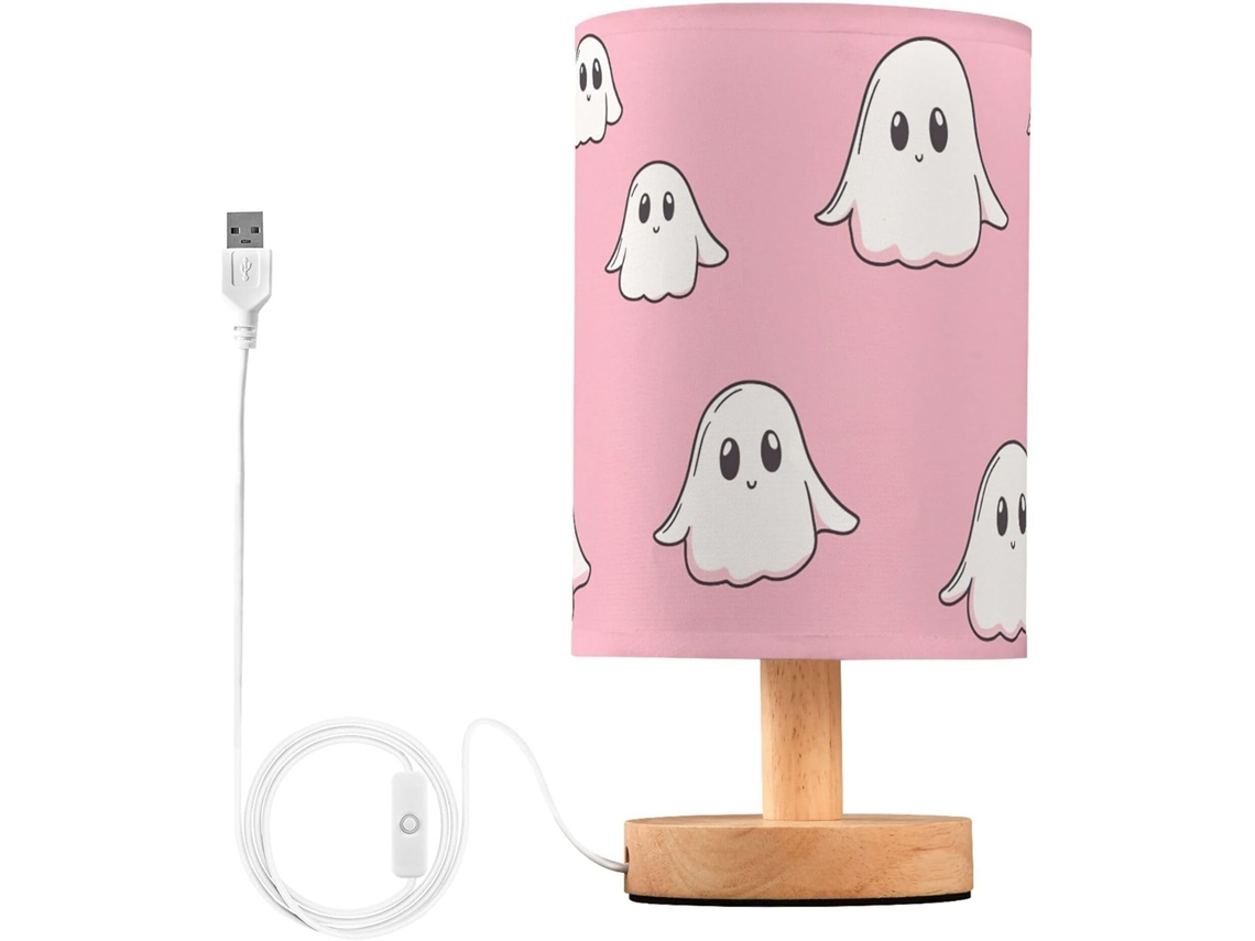 Abajur De Cabeceira Kawaii Fantasma Com Porta Usb, Sem Necessidade De Lâmpada, Luz Led Quente Para Quarto, Sala De Estar