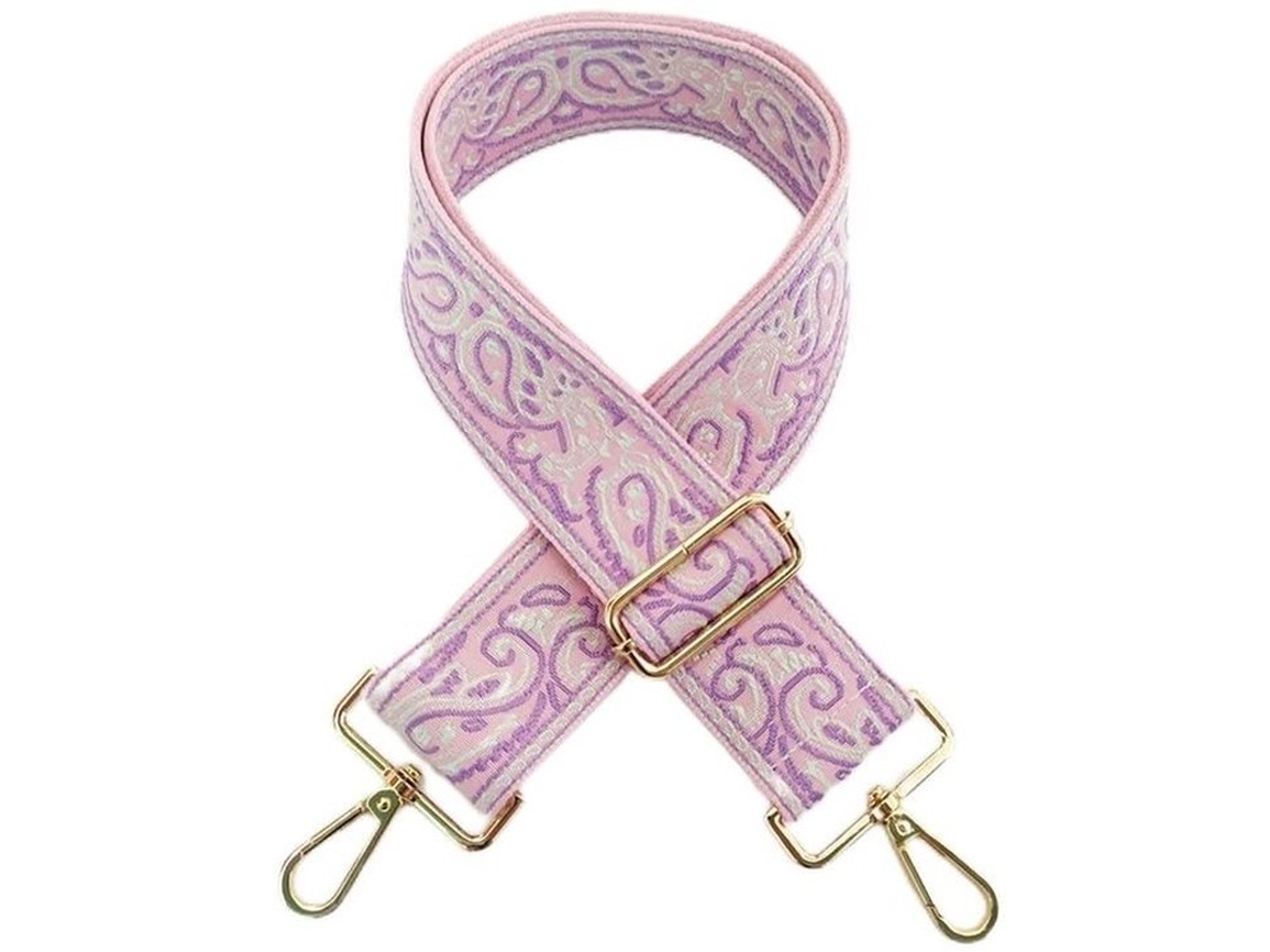Cinto De Ombro Revestível 75-130 Cm - Largura 5 Cm - Algodão - Senhoras - Desenho De Flores - Hardware Sustentável - Cinto De Mala